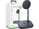 Acefast Caricabatterie Wireless Qi 15W Per Iphone (Con Magsafe) E Apple Airpods Supporto Magnetico Grigio (E6 Grigio)