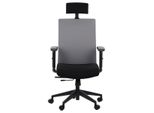 Sedia Da Ufficio Ergonomica Girevole Riverton F/H, Braccioli Regolabili, Poggiatesta, Seduta Scorrevole (Avanti-Indietro), Nero/Grigio