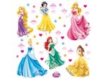 Tatuaggio Da Parete Disney Principesse Rosa, Giallo E Blu - 600212 - 30 X 30 Cm