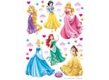 Tatuaggio Da Parete Disney Principesse Giallo, Verde, Rosa E Blu - 600130 - 42,5 X 65 Cm