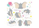 Tatuaggio Da Parete Disney Dumbo Grigio, Rosa E Giallo - 600237 - 30 X 30 Cm