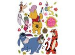 Tatuaggio Da Parete Disney Pooh L'orso Giallo, Blu, Arancione E Rosa - 600199 - 65 X 85 Cm