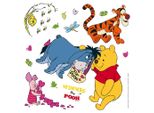 Tatuaggio Da Parete Disney Pooh L'orso Blu, Arancione E Giallo - 600217 - 30 X 30 Cm
