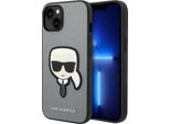 Karl Lagerfeld Klhcp14Msapkhg Custodia Rigida Per Iphone 14 Plus / 15 Plus 6.7 Argento/Argento Saffiano Karl's Head Patch