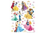 Tatuaggio Da Parete Disney Principesse Giallo, Rosa, Viola E Blu - 600141 - 65 X 85 Cm