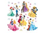 Tatuaggio Da Parete Disney Principesse Rosa, Giallo E Blu - 600213 - 30 X 30 Cm
