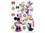 Tatuaggio Da Parete Disney Minnie Mouse & Daisy Duck Rosa, Rosso E Viola - 600136 - 65 X 85 Cm
