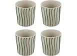 Koziol Connect Cup S Monstera Stripes Set Di Tazze Da 4 Pezzi, Tazza, Plastica, Nature Desert Sand, 190 Ml, 1454700
