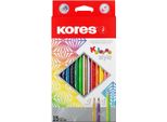 Kores BB93310 Matite Colorate Triangolari Kores "Kolores Style"", Confezione Da 15 Pezzi"