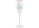 Koziol Sektglas Cheers No. 1 It S A Boy, Kunststoff, Cotone White, 100 Ml, 4033525