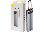 Hub 11W1 Baseus Metal Gleam Series, Usb-C Do 3X Usb 3.0 + 2X Hdmi + Usb-C Pd + Ethernet Rj45 + Microsd/Sd + Vga + Aux