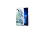 Guess Guhcp13Mlflsn Custodia Rigida Per Iphone 13 / 14 / 15 6.1 Verde/Verde Fiore Liquido Glitterato