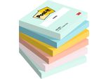 Post-It 654-6-BEA Post-It Sticky Notes, 76 X 76 Mm, Collezione Beachside