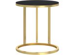 Syfax™ Tavolino Oro E Nero 45 Cm In Vetro Temperato