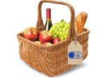 Creative Home Cestino Vimini Con Manico Olandese | Cesto Funghi, Picnic | 42X32X40 Cm | Cesto Decorativo Intrecciato A Mano | Salice Marrone Naturale