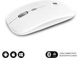 Subblim SUBMO-DFLAT21 Mouse Ambidestro Rf Wireless Bluetooth Usb Type-A Ottico 1600 Dpi Bianco