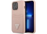 Guess Guhcp13Lpsatpp Custodia Rigida Rosa/Rosa Per Iphone 13 Pro / 13 6.1 Logo Saffianotriangle Cardslot
