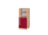 Pensile Da Cucina Vicco R-Line, 60 Cm, Bordeaux Lucido/Rovere Goldkraft