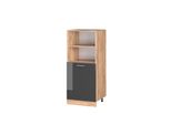 Pensile Da Cucina Vicco R-Line, 60 Cm, Antracite Lucido/Rovere Oro
