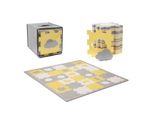 Kinderkraft Luno Shapes - Tappetino In Schiuma Per Puzzle 3D - 30 Puzzle - Antiscivolo - 185 X 165 Cm - Spesso E Morbido - Da 10 Mesi - Giallo
