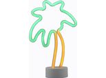Luce Led Neon, Lampada Da Terra Decorativa, Palma Verde Giallo, 29,5 X 18,5 X 8,5 Cm