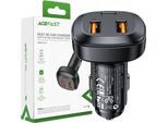 Acefast Caricatore Per Auto 66W 2X Usb / Usb Tipo C, Pps, Power Delivery, Quick Charge 4.0, Afc, Fcp, Scp Nero (B9)
