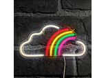 Luce Led Neon, Applique Decorativa, Arcobaleno Su Nuvola, Circa 37,5 X 19 X 2 Cm