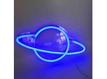 Luce Led Neon, Applique Decorativa, Blu Pianeta, 36,2 X 20 X 2 Cm