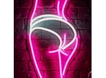 Luce Led Neon, Applique Decorativa, Mozzicone, Bianco Rosa, Circa 29,2 X 49 X 1,6 Cm
