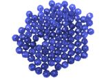 Perle Di Vetro - Tipo "Sfaccettato"" - 100 Pezzi - 6 Mm - Blu"