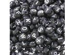 Perline Per Lettere, 500 Pezzi, 4X7 Mm, Nero Con Bianco, Rotonde, Mix Di Lettere