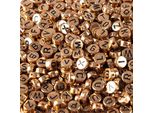Perline Con Lettere, 1000 Pezzi, 4X7 Mm, Oro Rosa E Nero, Rotonde, Mix Di Lettere