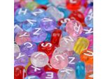 Perline Di Lettere, 1000 Pezzi, 4X7 Mm, Colorate Trasparenti Con Bianco, Rotonde, Mix Di Lettere