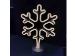 Luce Led Neon, Lampada Da Appoggio Decorativa, Fiocco Di Neve, Luce Bianca, Circa 31 X 20,5 X 8,5 Cm