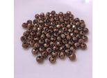 Perle Di Vetro - Tipo "Sfaccettato"" - 100 Pezzi - 8 Mm - Marrone Scuro Opaco"