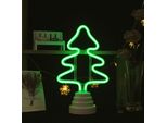 Luce Led Neon, Lampada Da Appoggio Decorativa, Verde Abete, Circa 28 X 18,5 X 8,5 Cm