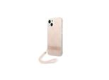 Guess Guohcp14Mh4Stp Custodia Rigida 4G Rosa/Rosa Per Iphone 14 Plus / 15 Plus 6.7 Con Cinturino Stampato