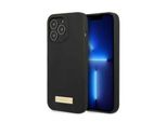 Guess Guhmp13Lsplk Iphone 13 Pro / 13 6.1 Nero/Nero Custodia Rigida In Silicone Logo Plate Magsafe