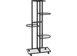Vidaxl Portafiori A 5 Livelli Con Rotelle 44X23X100 Cm In Ferro Nero