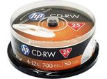 Hp CD-RW, CWE00019-3, 69313, Confezione Da 25 Pezzi, 700MB, 4-12X, 80Min, 12Cm, Non Stampabile, Scatola Per Dolci, Pr
