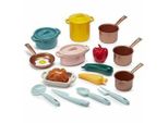 Ecoiffier Play Set Pentole E Cibo Con Fornello In Cartone, 20Dlg.