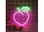 Luce Led Neon, Applique Decorativa, Rosa Pesca Verde, Circa 23,5 X 22,5 X 2 Cm