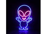Luce Led Neon, Applique Decorativa, Blu Alien Martian, Circa 40 X 25 X 2 Cm