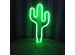 Luce Led Neon, Luce Decorativa A Batteria Usb, Verde Cactus, Circa 26 X 14 Cm