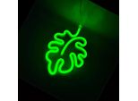 Luce Led Neon, Luce Decorativa A Batteria Usb, Verde Foglia, Circa 34 X 15 Cm