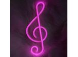 Luce Led Neon, Luce Decorativa A Batteria Usb, Rosa Clef, Circa 35 X 14 Cm