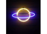 Luce Led Neon, Luce Decorativa A Batteria Usb, Pianeta Azzurro Caldo, Circa 30 X 17,5 Cm