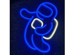Luce Led Neon, Applique Decorativa, Astronauta Galleggiante Blu, Circa 36 X 32 X 2 Cm