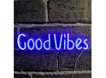 Luce Led Neon, Applique Decorativa, Good Vibes Blu, Circa 50 X 12,5 X 2 Cm