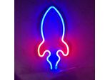 Luce Led Neon, Luce Decorativa A Batteria Usb, Blu Razzo Rosso, Circa 25,8 X 14,5 Cm